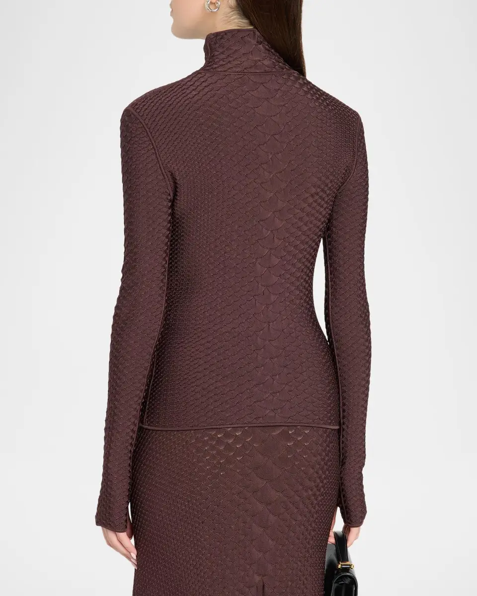 Adam Lippes Sitara Viscose Knit Turtleneck Top | Thumbnail 3 Adam Lippes Sitara Viscose Knit Turtleneck Top | Thumbnail 3