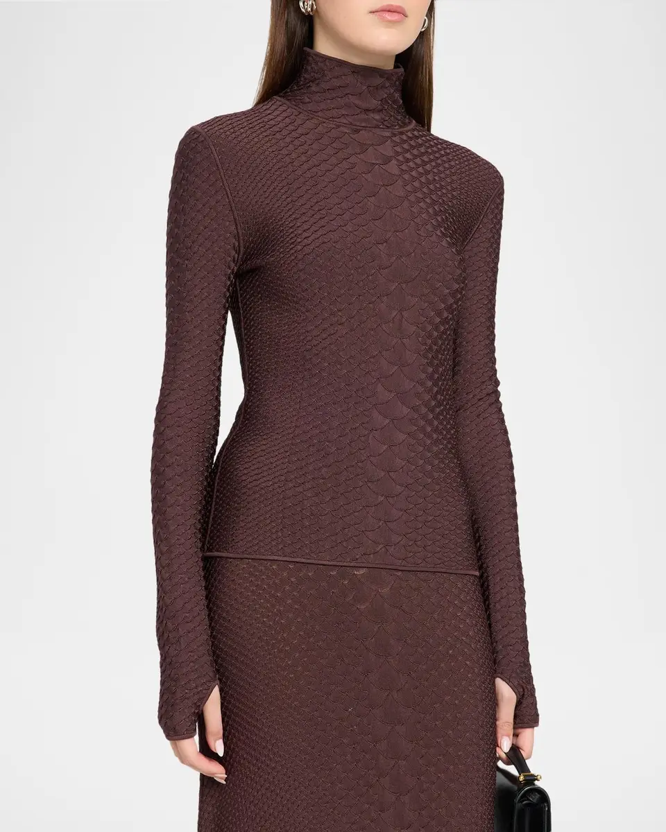 Adam Lippes Sitara Viscose Knit Turtleneck Top | Thumbnail 4 Adam Lippes Sitara Viscose Knit Turtleneck Top | Thumbnail 4