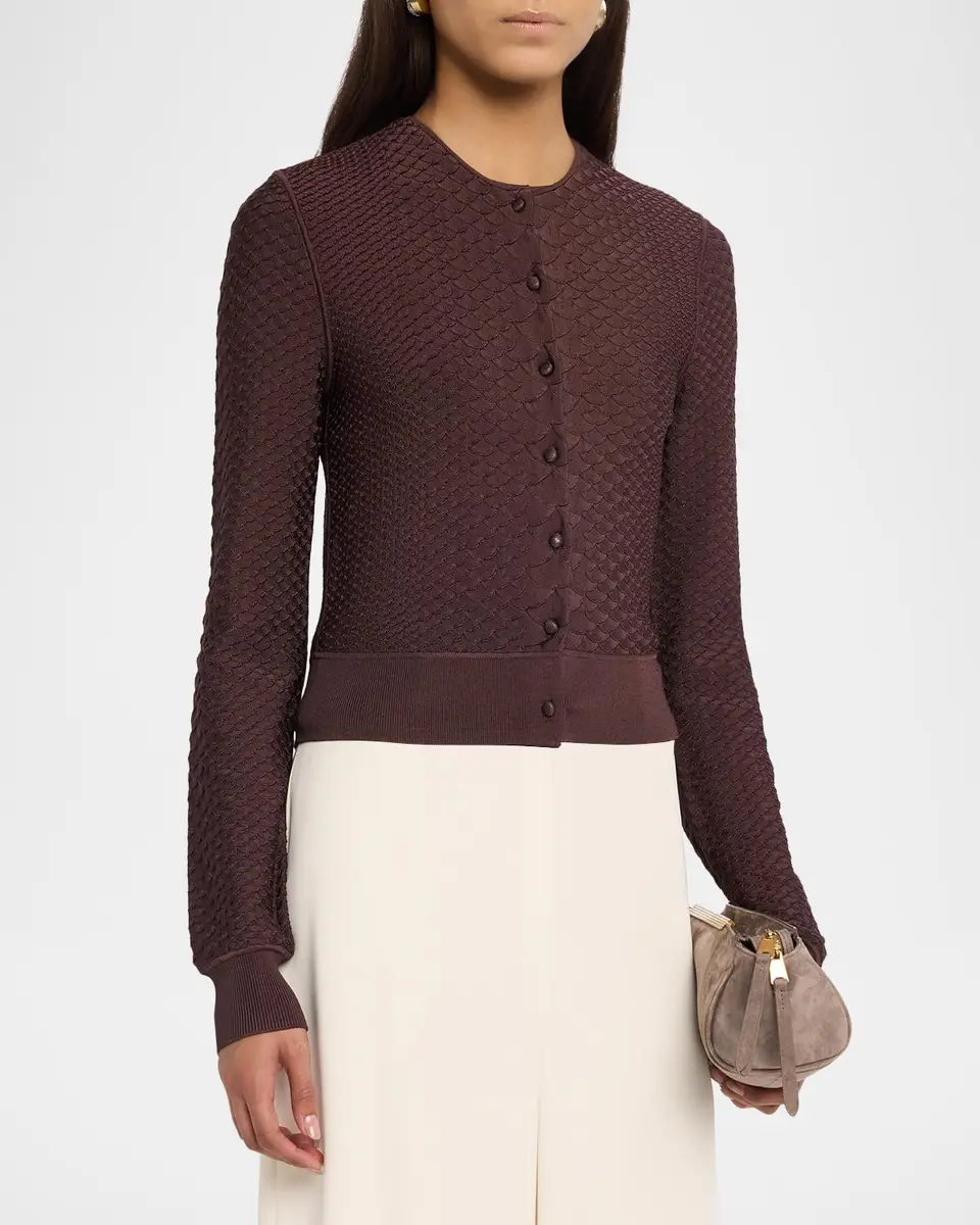 Adam Lippes Worth Viscose Knit Cardigan | Thumbnail 4 Adam Lippes Worth Viscose Knit Cardigan | Thumbnail 4