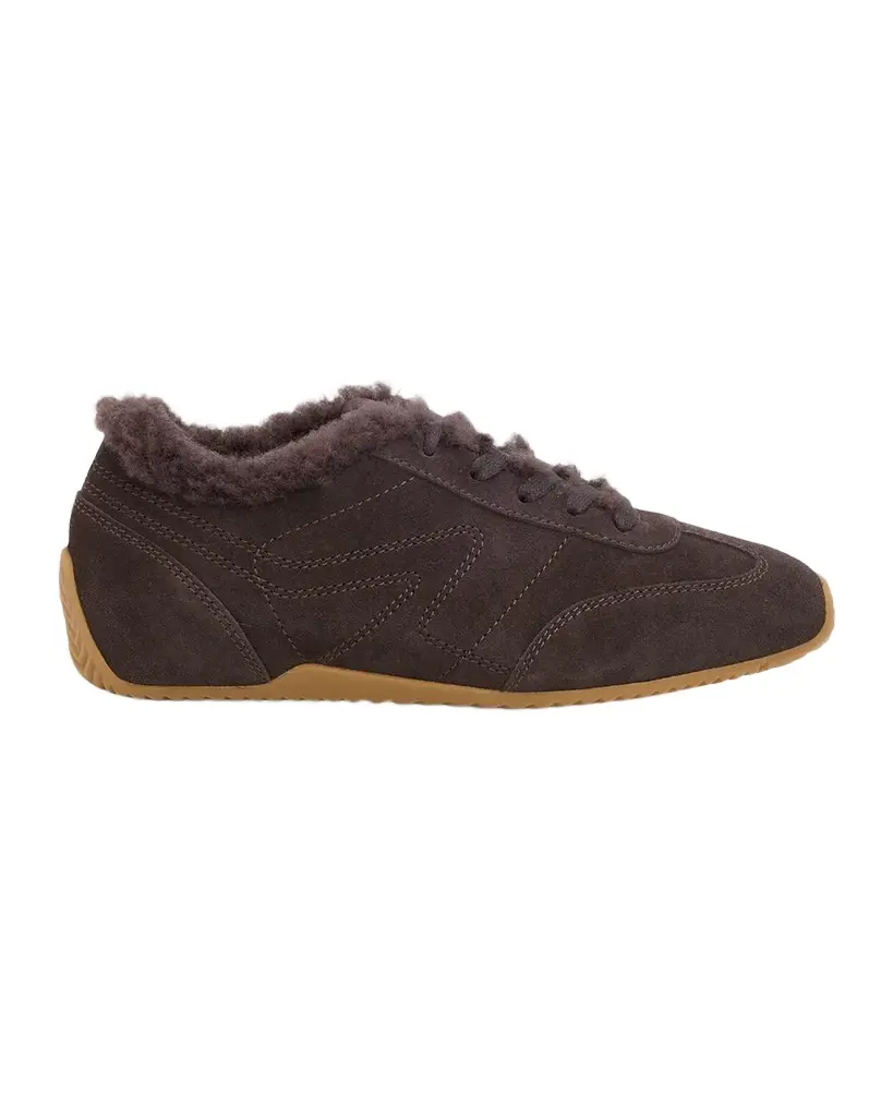 rag & bone Retro Runner Suede Shearling-Lined Low-Top Sneakers