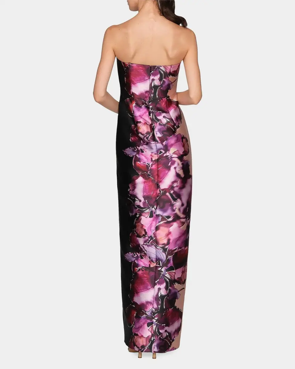 Kay Unger New York Alana Floral Mikado Column Gown | Thumbnail 3 Kay Unger New York Alana Floral Mikado Column Gown | Thumbnail 3