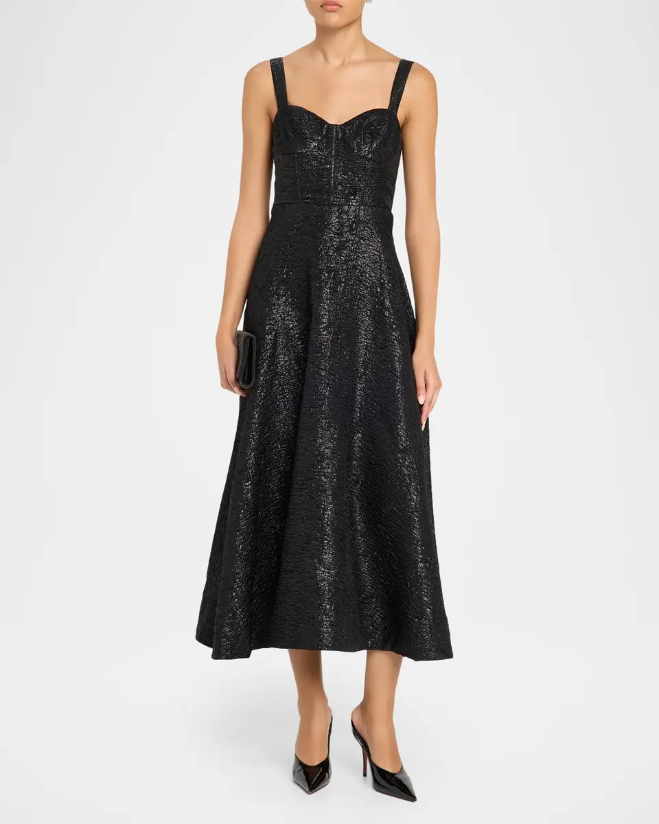 As It May Julia Sweetheart Organza Jacquard Midi Dress | Thumbnail 2 As It May Julia Sweetheart Organza Jacquard Midi Dress | Thumbnail 2