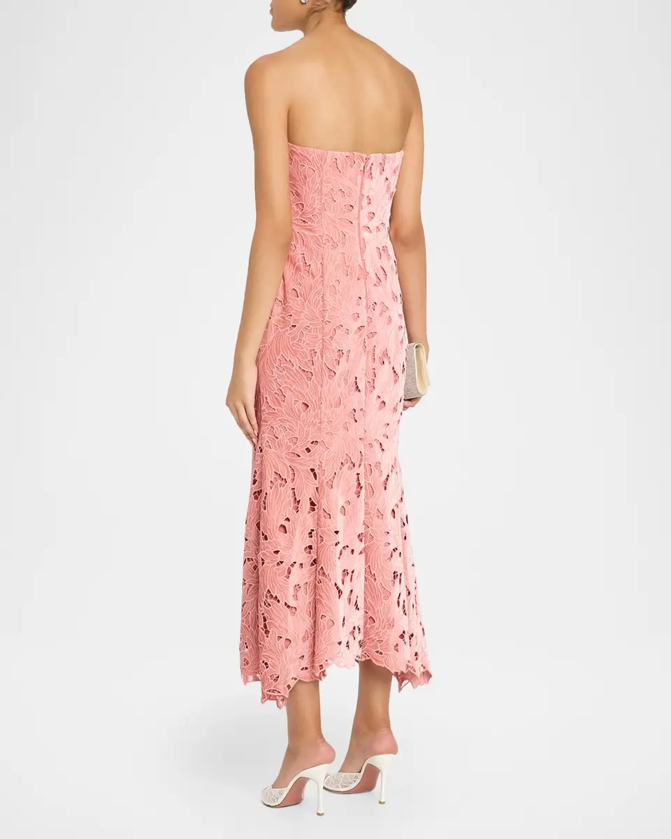 As It May Aurelie Strapless Velvet Lace Midi Dress | Thumbnail 3 As It May Aurelie Strapless Velvet Lace Midi Dress | Thumbnail 3