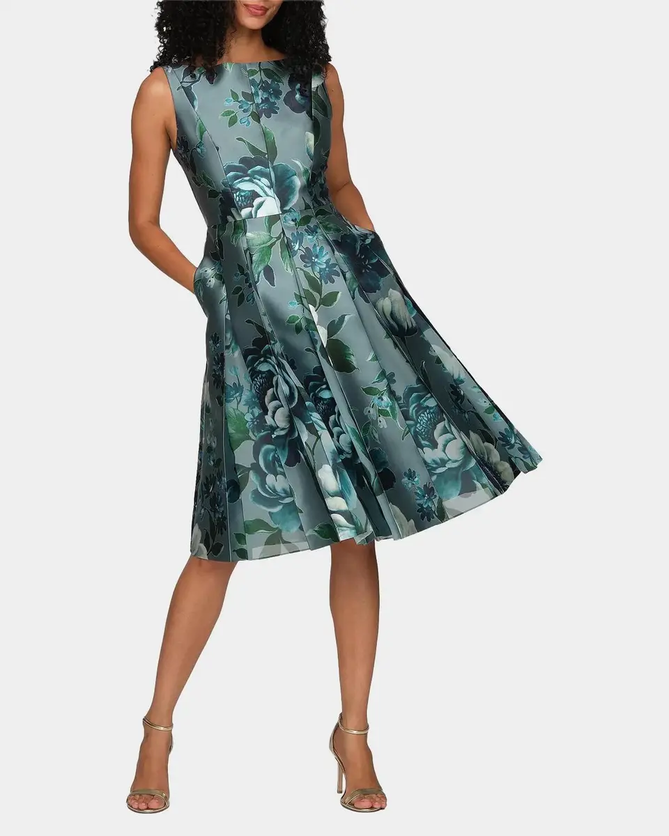 Kay Unger New York Anatasia Peony Print Midi Dress | Thumbnail 2
