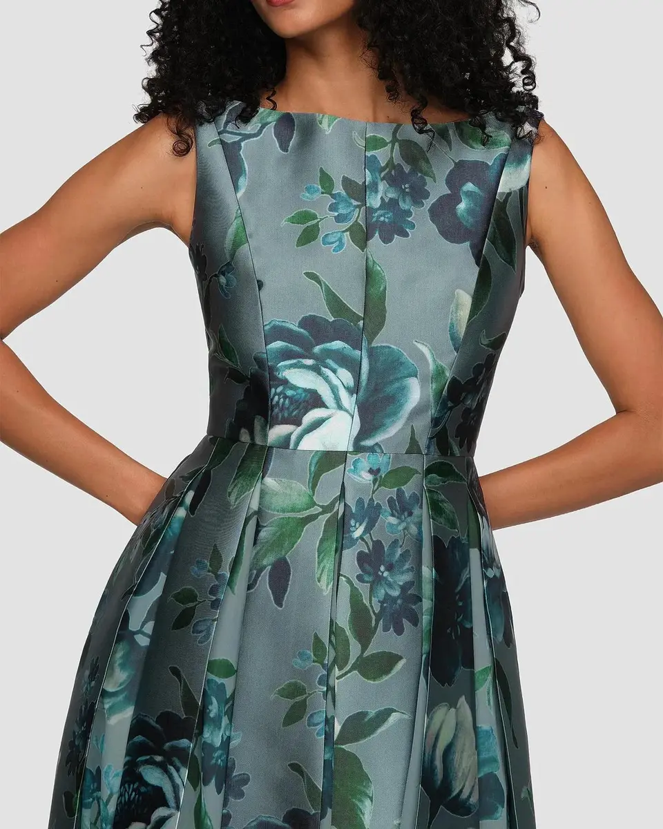Kay Unger New York Anatasia Peony Print Midi Dress | Thumbnail 5