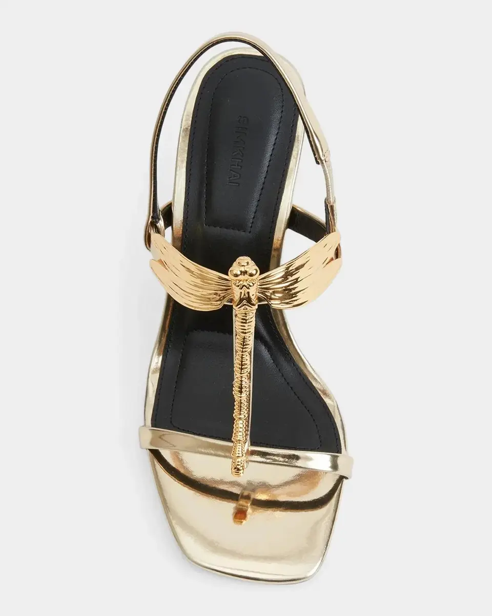 Simkhai 75mm Lula Dragonfly Metallic Leather Sandals | Thumbnail 3