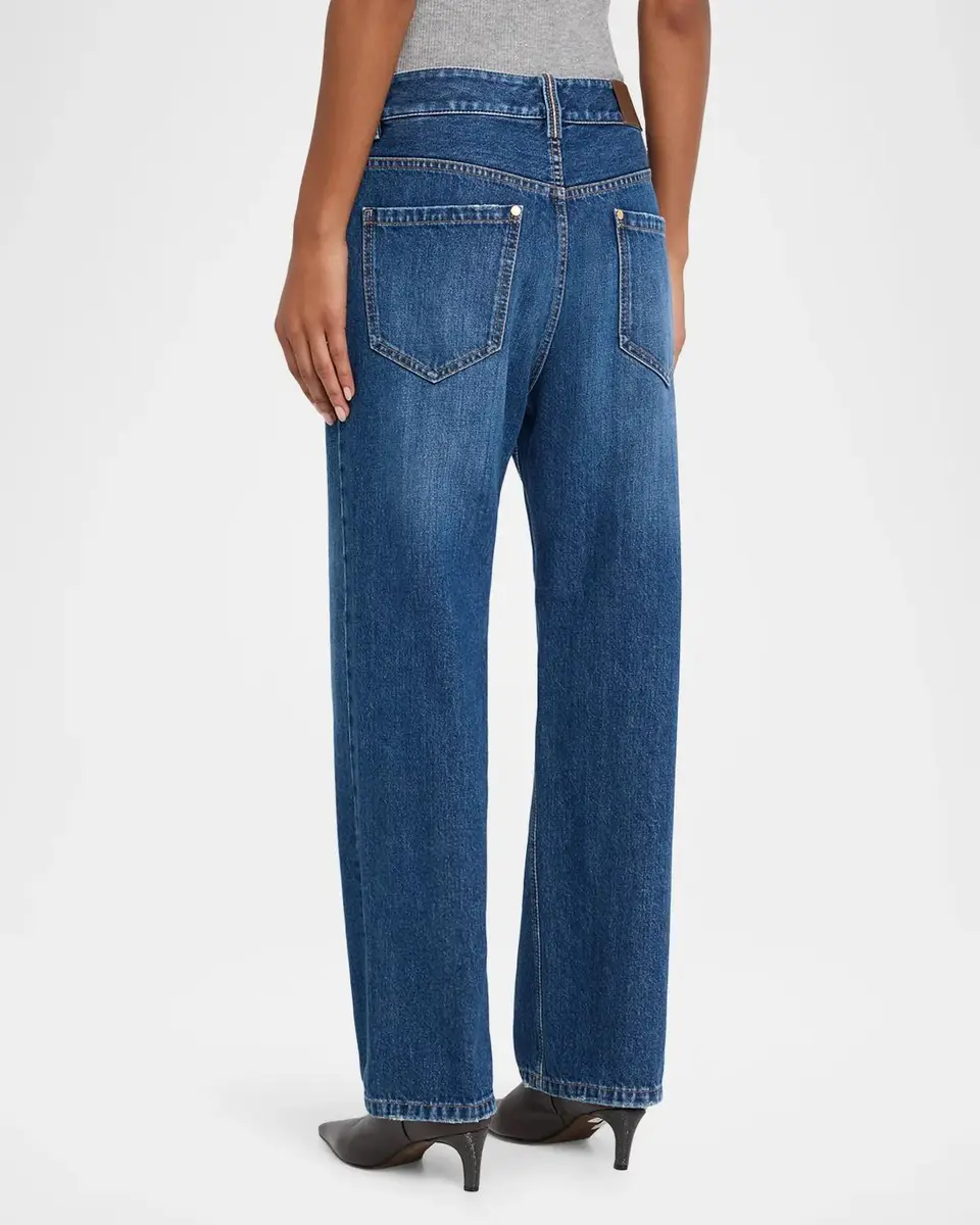 Brunello Cucinelli Mid-Rise Monili Trim Wide-Leg Jeans | Thumbnail 3 Brunello Cucinelli Mid-Rise Monili Trim Wide-Leg Jeans | Thumbnail 3