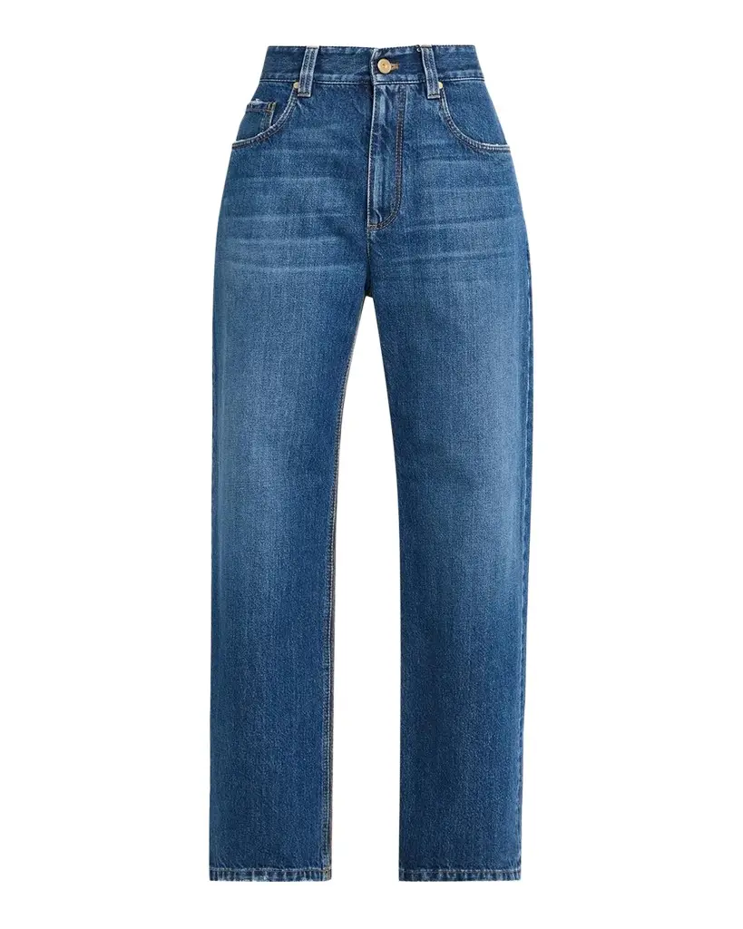 Mid-Rise Monili Trim Wide-Leg Jeans Mid-Rise Monili Trim Wide-Leg Jeans
