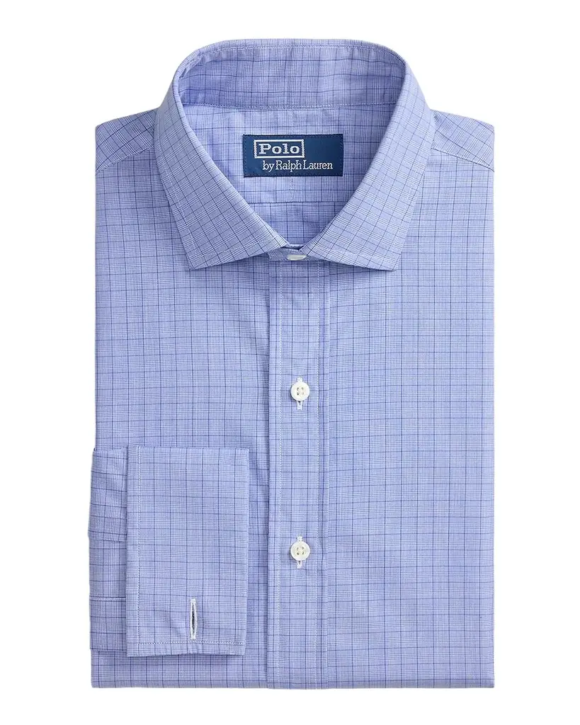Polo Ralph Lauren Men's Cotton Plaid Custom Fit French Cuff Dress Shirt | Image 1 Polo Ralph Lauren Men's Cotton Plaid Custom Fit French Cuff Dress Shirt | Image 1
