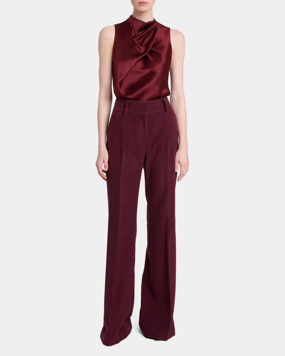 Gabriela Hearst Melina Cowl-Neck Satin Sleeveless Top | Thumbnail 2