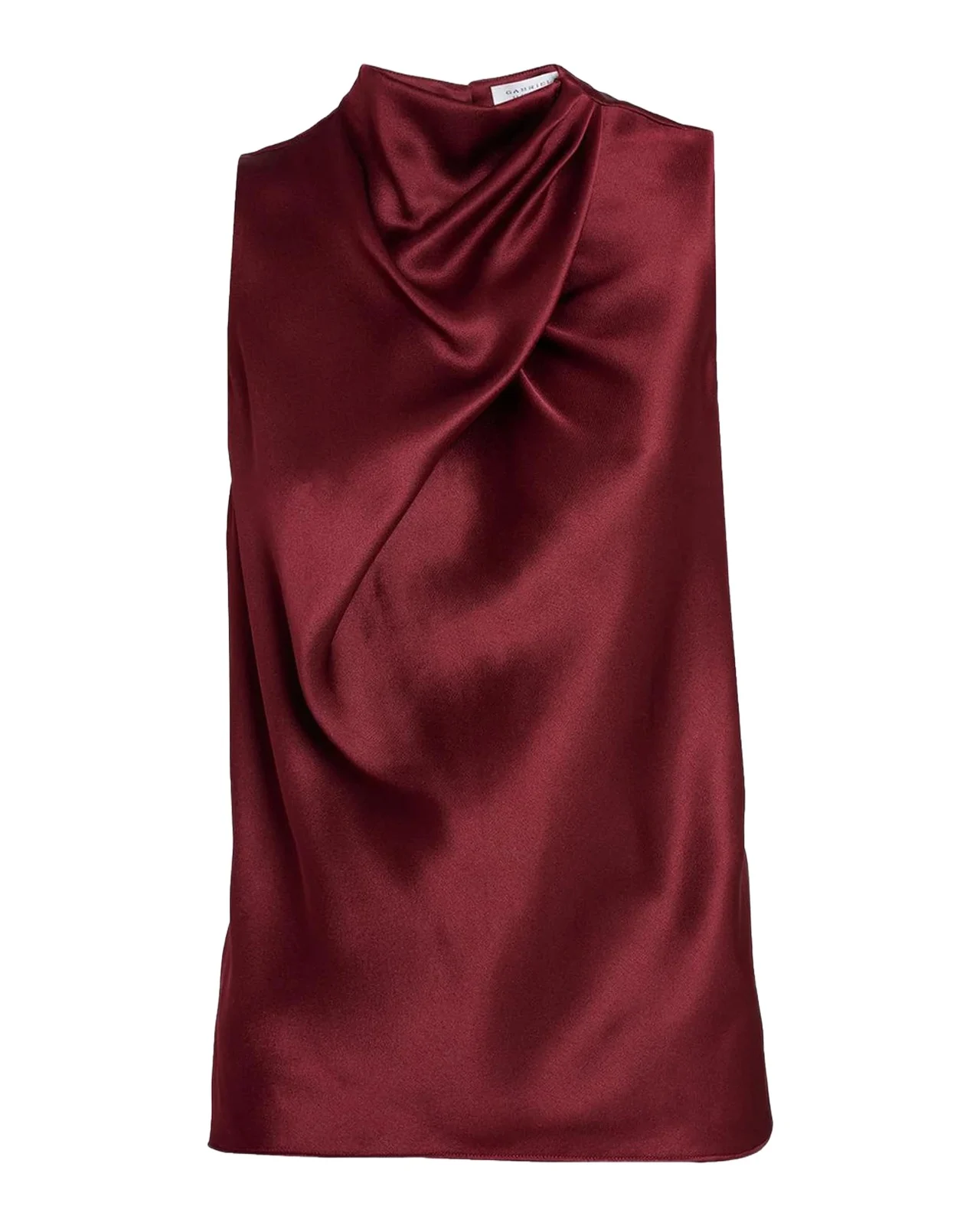Melina Cowl-Neck Satin Sleeveless Top