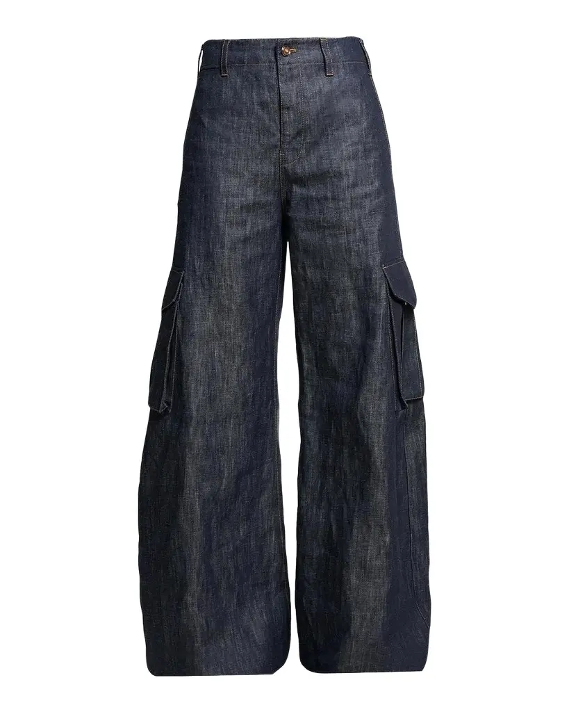 Gabriela Hearst Eos Cotton-Linen Sculptural Flared Cargo Pants | Image 1 Gabriela Hearst Eos Cotton-Linen Sculptural Flared Cargo Pants | Image 1