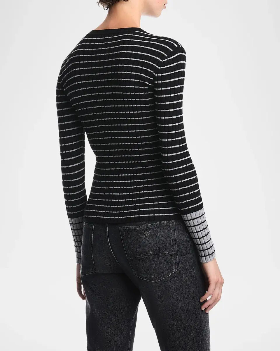 Emporio Armani Striped Rib Knit Pullover | Thumbnail 3 Emporio Armani Striped Rib Knit Pullover | Thumbnail 3