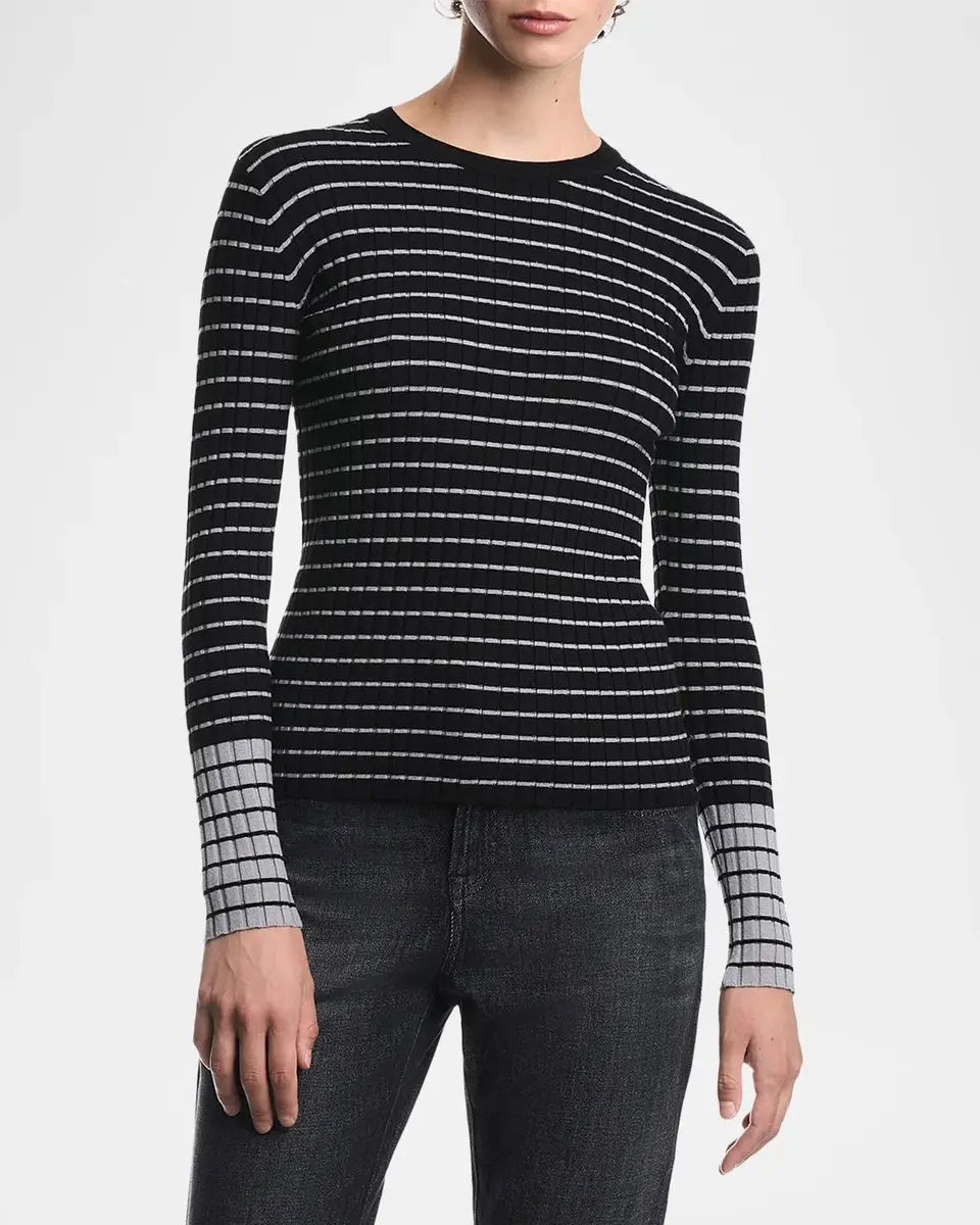 Emporio Armani Striped Rib Knit Pullover | Thumbnail 4 Emporio Armani Striped Rib Knit Pullover | Thumbnail 4
