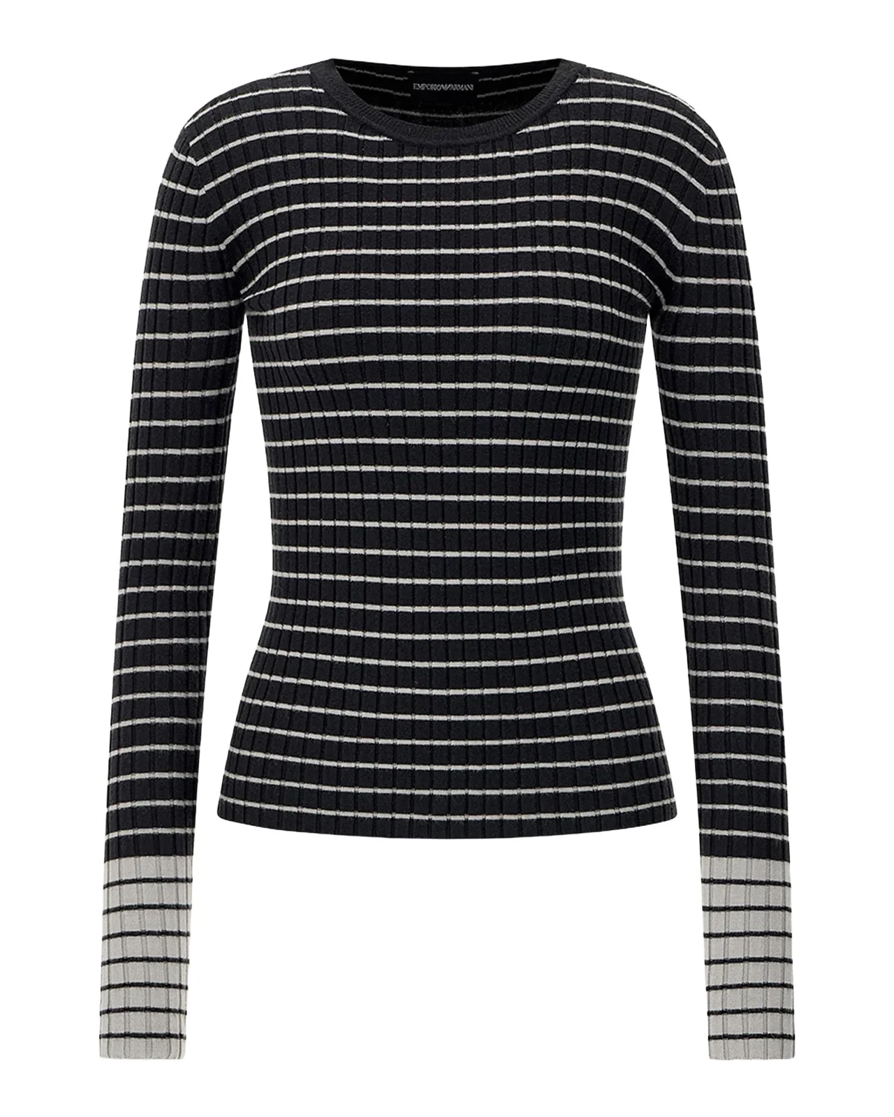 Striped Rib Knit Pullover