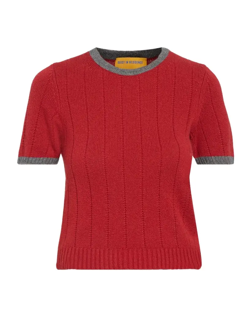 Rib-Knit Cashmere Ringer T-Shirt Rib-Knit Cashmere Ringer T-Shirt