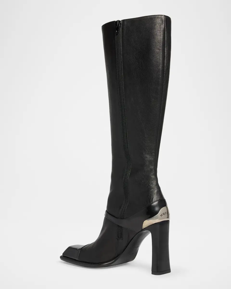 Alexander McQueen 95mm Niko Leather Knee-High Boots | Thumbnail 4
