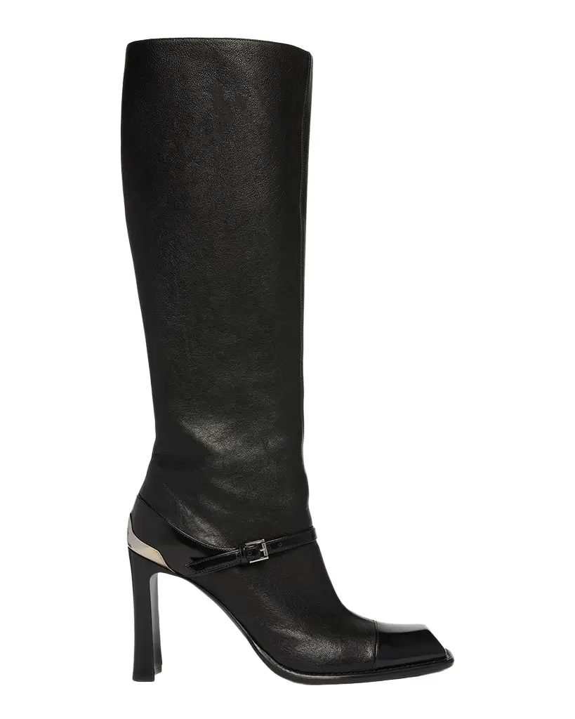 Alexander McQueen 95mm Niko Leather Knee-High Boots | Image 1 Alexander McQueen 95mm Niko Leather Knee-High Boots | Image 1