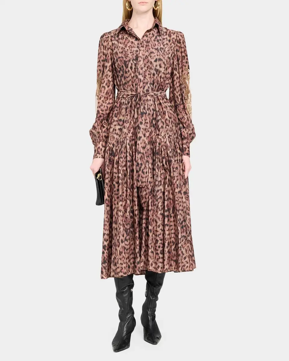 Kobi Halperin Jordy Beaded Animal-Print Midi Dress | Thumbnail 2