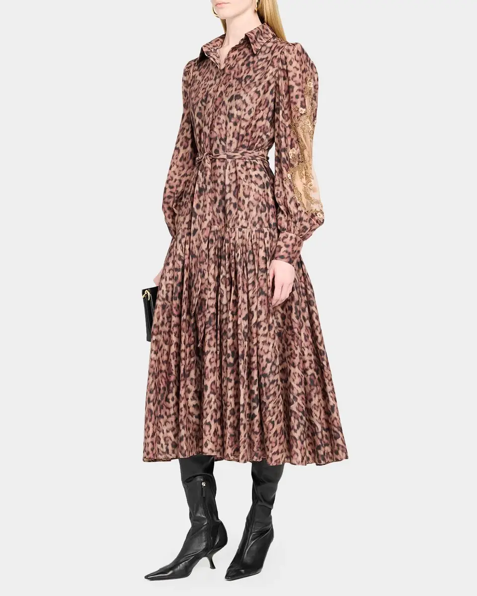 Kobi Halperin Jordy Beaded Animal-Print Midi Dress | Thumbnail 4