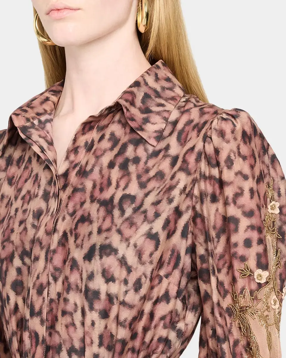 Kobi Halperin Jordy Beaded Animal-Print Midi Dress | Thumbnail 5