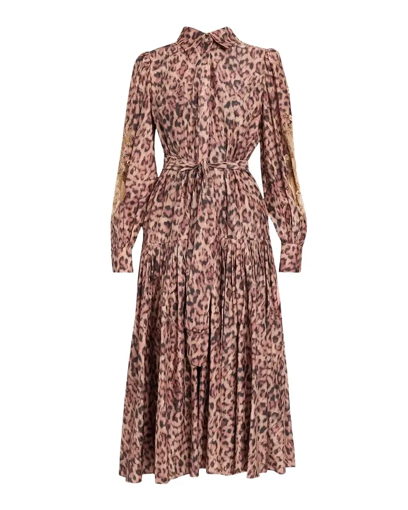 Kobi Halperin Jordy Beaded Animal-Print Midi Dress | Image 1 Kobi Halperin Jordy Beaded Animal-Print Midi Dress | Image 1
