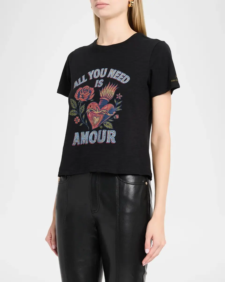 Cinq à Sept All You Need Is Amour Graphic Cotton T-Shirt | Thumbnail 4 Cinq à Sept All You Need Is Amour Graphic Cotton T-Shirt | Thumbnail 4