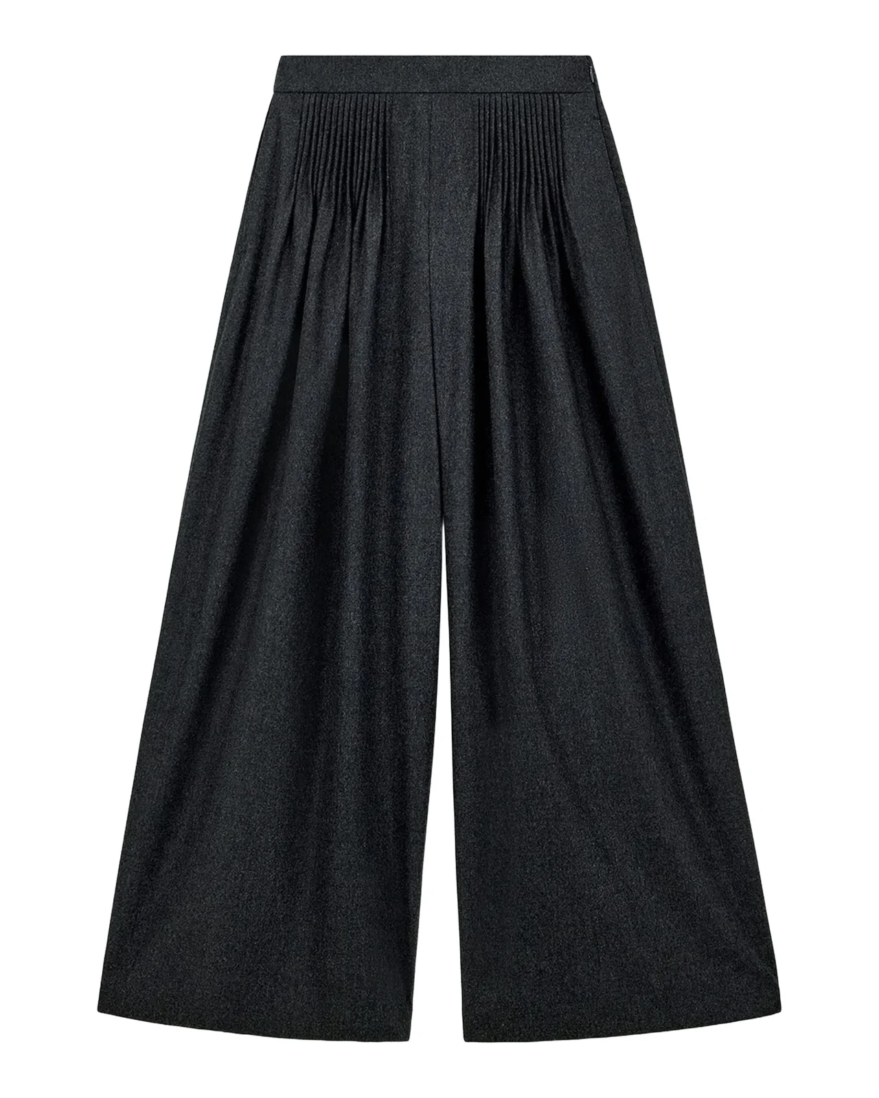 Pleated Wide-Leg Flannel Palazzo Trousers Pleated Wide-Leg Flannel Palazzo Trousers