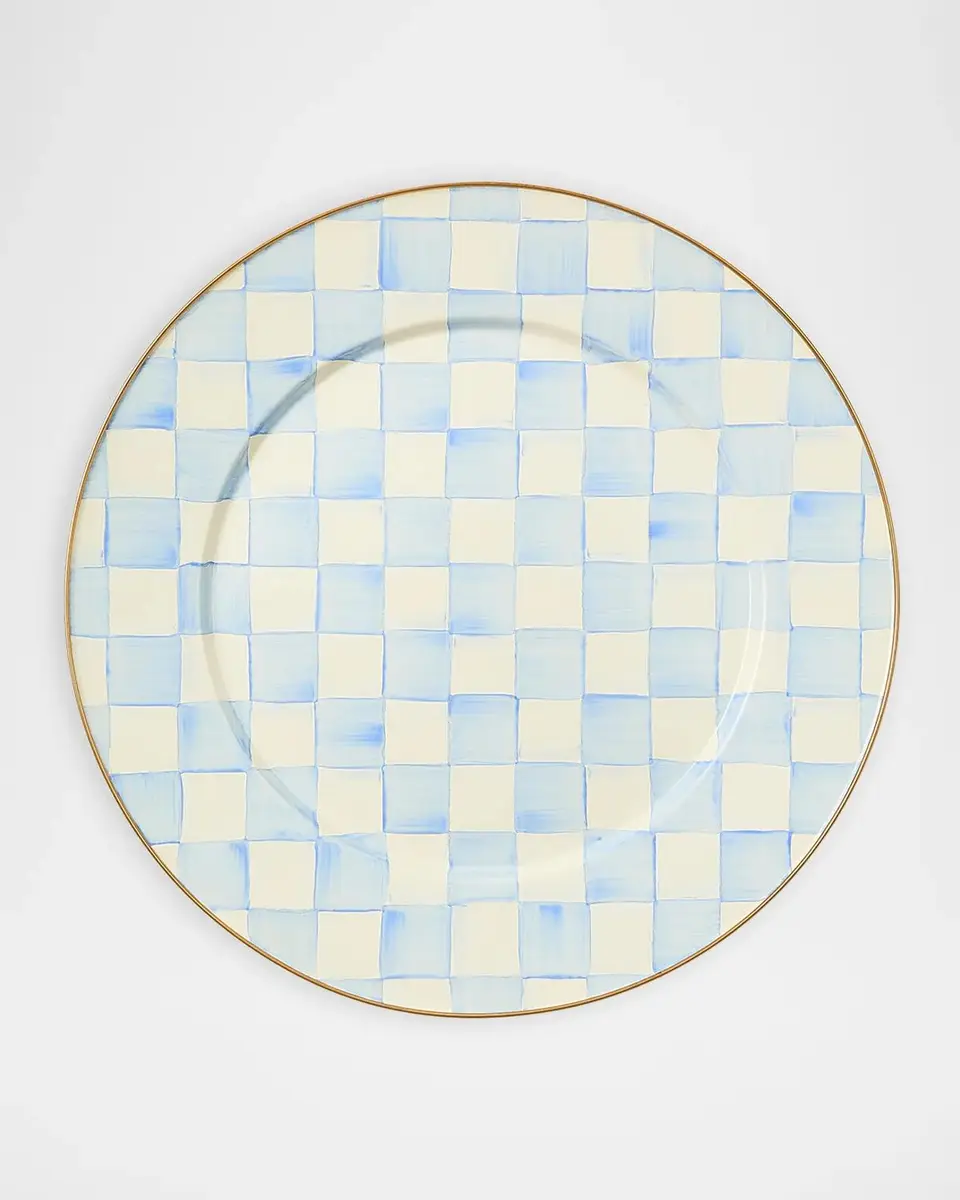MacKenzie-Childs Sky Check Hand-Painted Enamel Plate | Thumbnail 2 MacKenzie-Childs Sky Check Hand-Painted Enamel Plate | Thumbnail 2