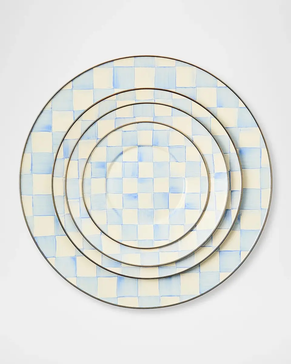 MacKenzie-Childs Sky Check Hand-Painted Enamel Plate | Thumbnail 3 MacKenzie-Childs Sky Check Hand-Painted Enamel Plate | Thumbnail 3