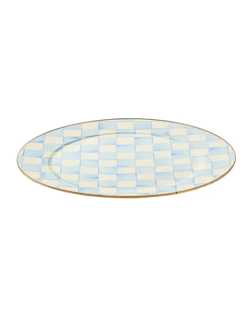 MacKenzie-Childs Sky Check Hand-Painted Enamel Plate