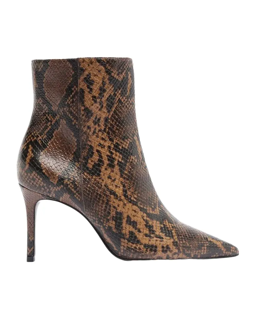 Schutz Mikki Snake-Print Leather Ankle Boots