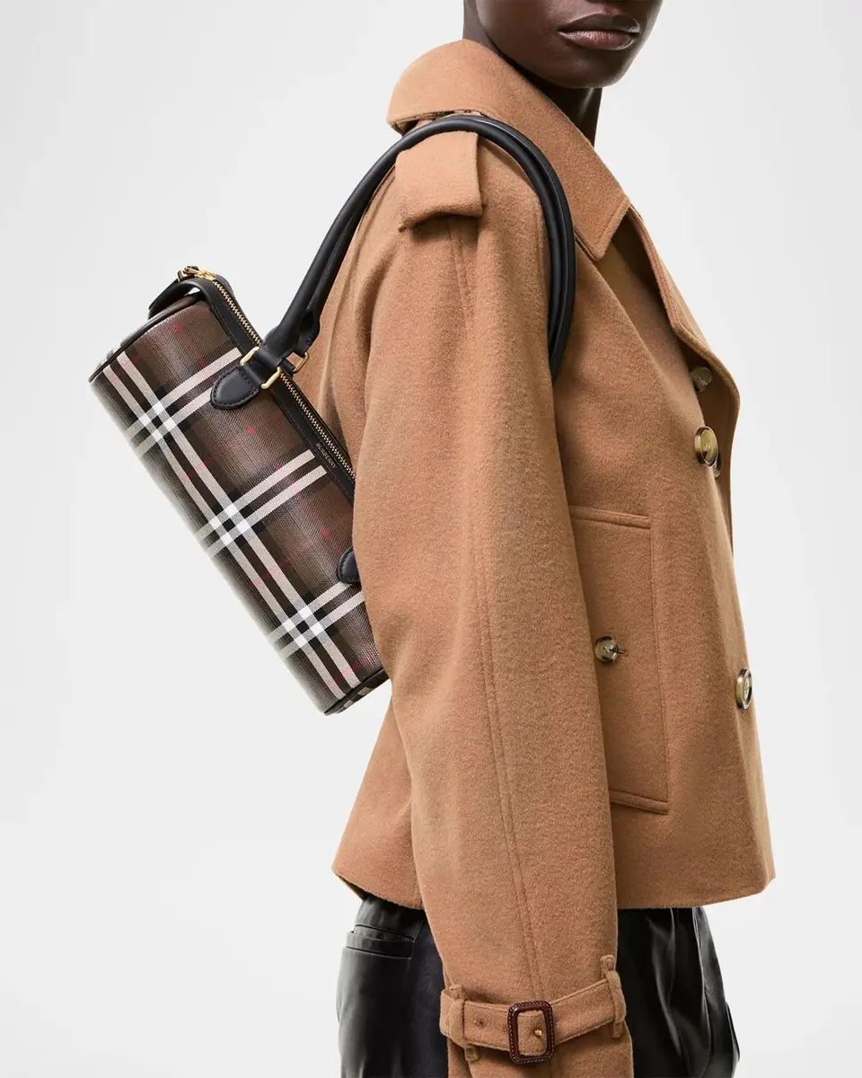 Burberry Mini Check Barrel Shoulder Bag | Thumbnail 2 Burberry Mini Check Barrel Shoulder Bag | Thumbnail 2