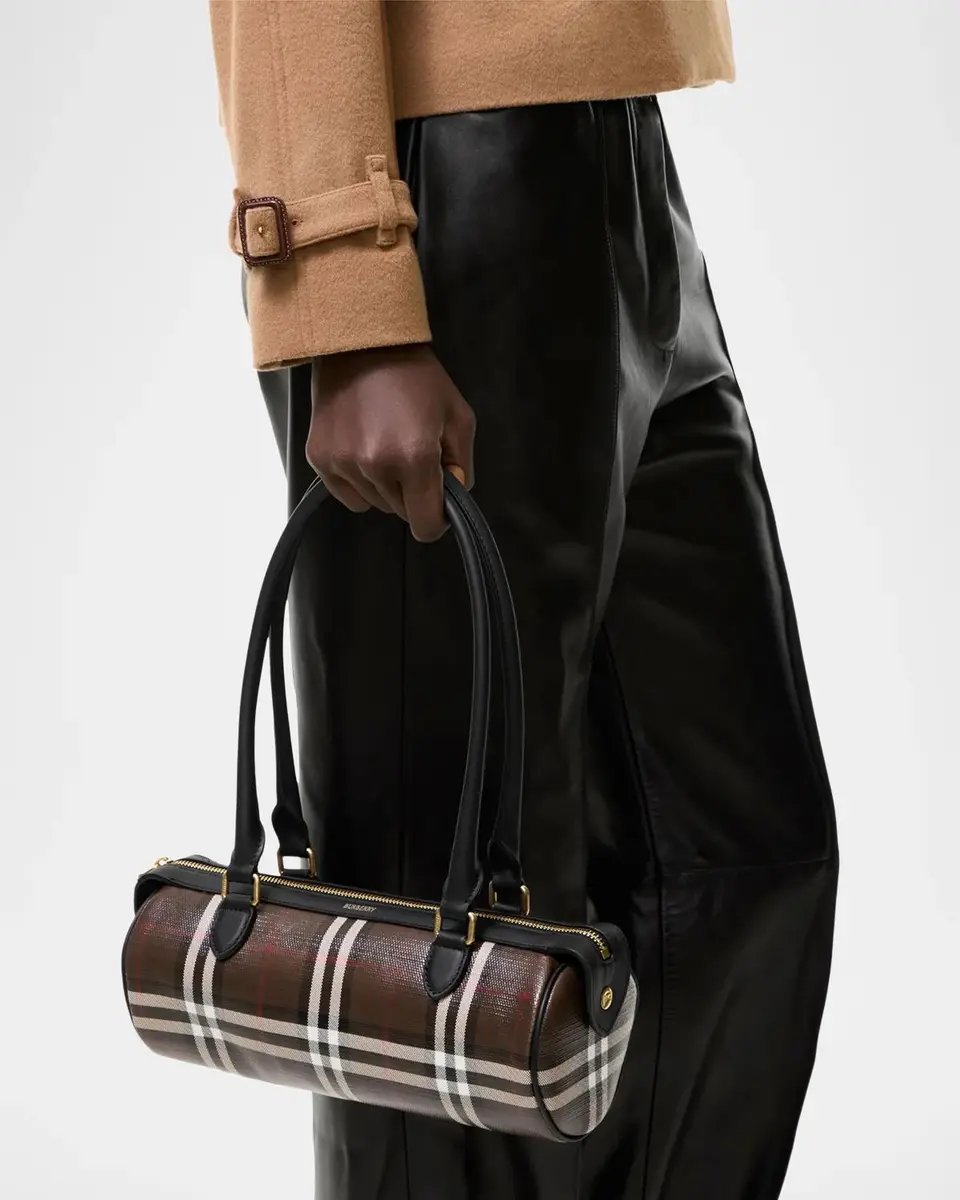 Burberry Mini Check Barrel Shoulder Bag | Thumbnail 3 Burberry Mini Check Barrel Shoulder Bag | Thumbnail 3