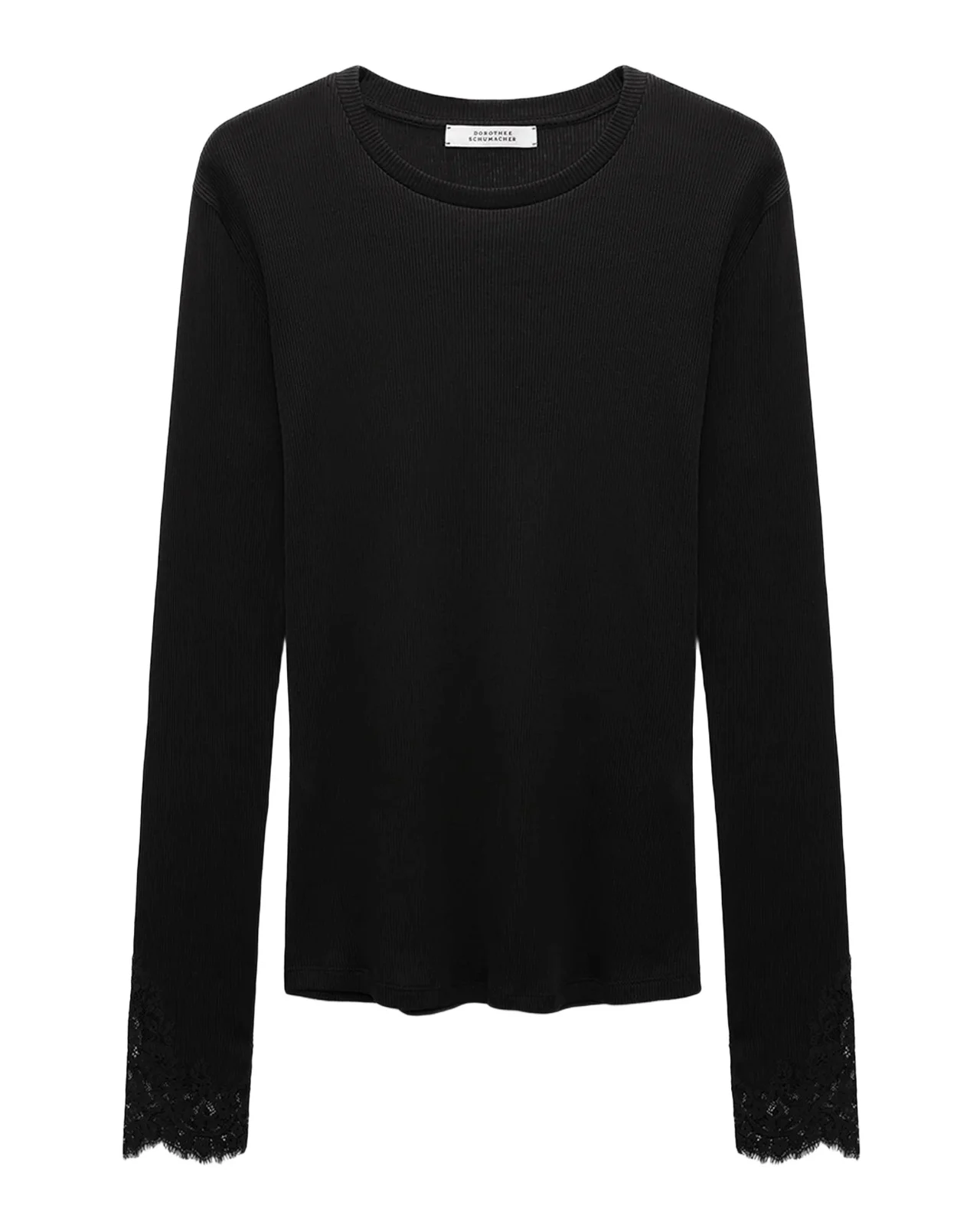 Pure Sleekness Lace-Cuff Cotton Shirt Pure Sleekness Lace-Cuff Cotton Shirt