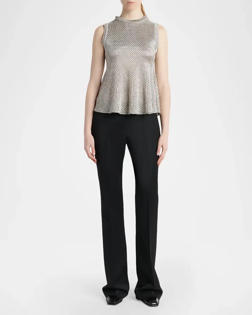 Alexander McQueen Woven Metallic Peplum Top | Thumbnail 2 Alexander McQueen Woven Metallic Peplum Top | Thumbnail 2