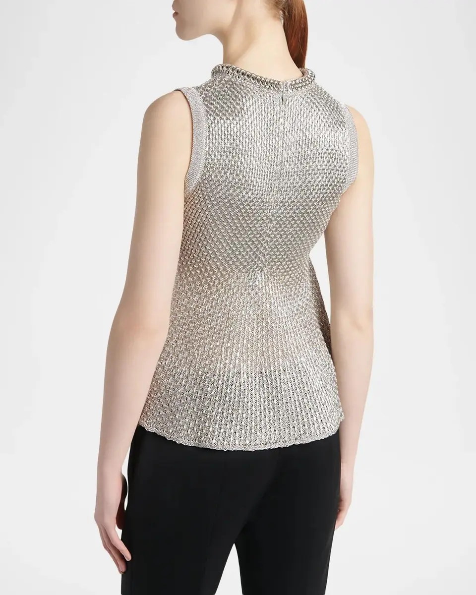 Alexander McQueen Woven Metallic Peplum Top | Thumbnail 3 Alexander McQueen Woven Metallic Peplum Top | Thumbnail 3