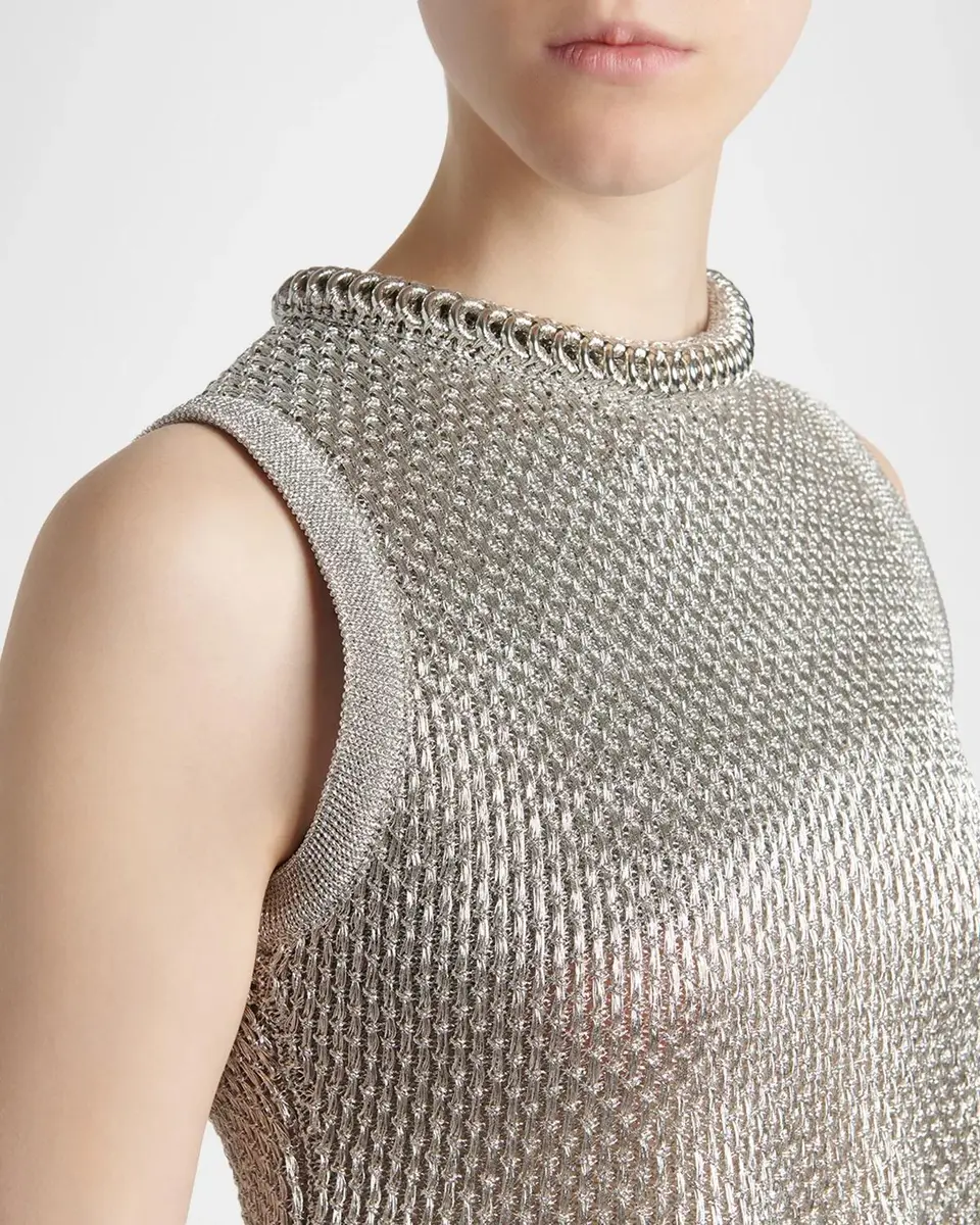 Alexander McQueen Woven Metallic Peplum Top | Thumbnail 5 Alexander McQueen Woven Metallic Peplum Top | Thumbnail 5