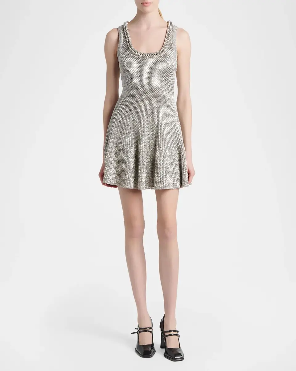Alexander McQueen Metallic Mini Dress | Thumbnail 2 Alexander McQueen Metallic Mini Dress | Thumbnail 2