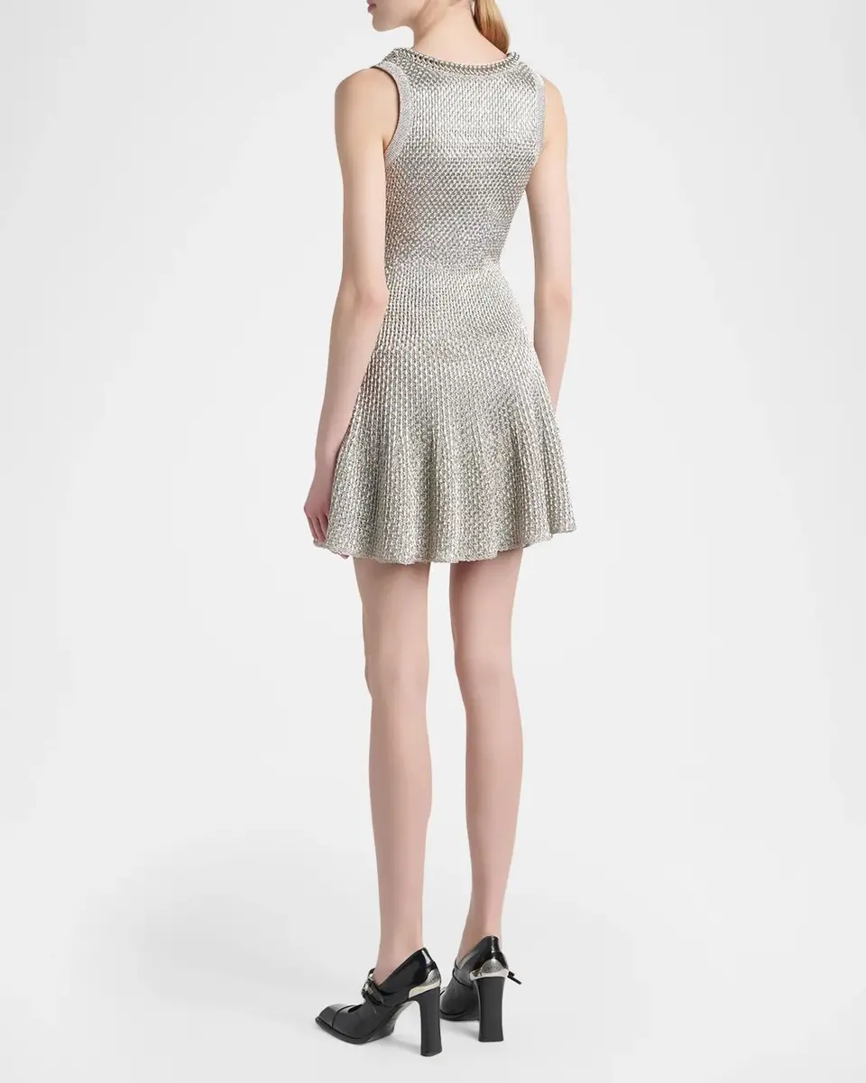 Alexander McQueen Metallic Mini Dress | Thumbnail 3 Alexander McQueen Metallic Mini Dress | Thumbnail 3