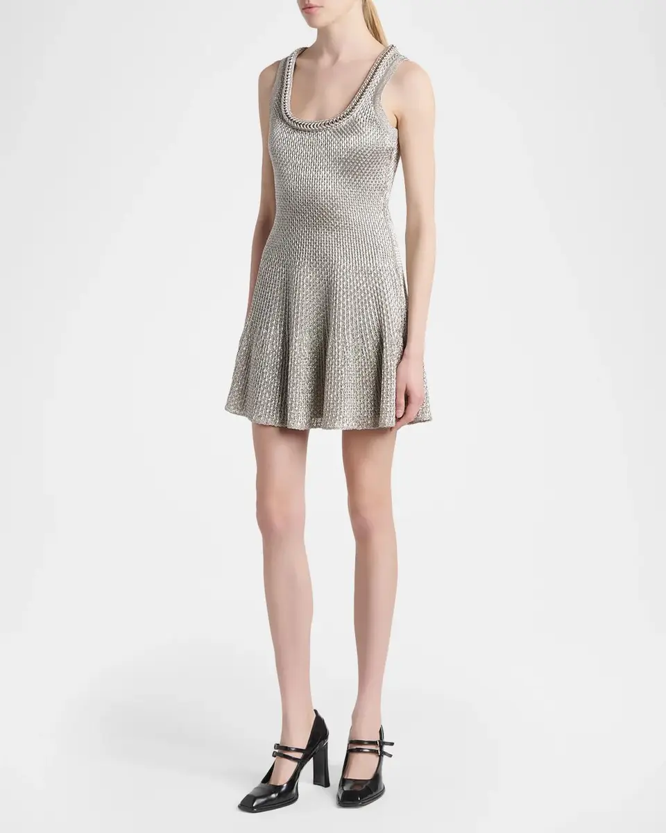 Alexander McQueen Metallic Mini Dress | Thumbnail 4 Alexander McQueen Metallic Mini Dress | Thumbnail 4