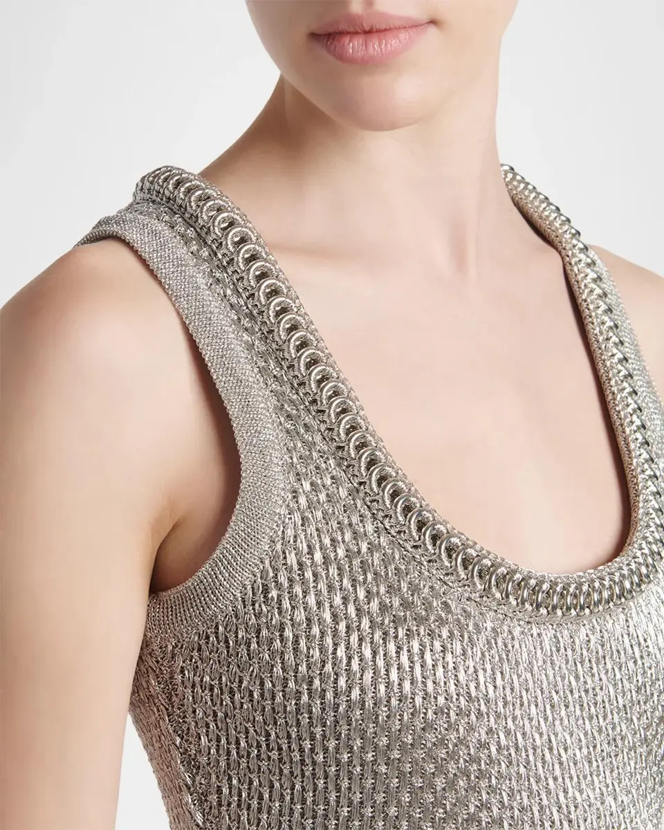 Alexander McQueen Metallic Mini Dress | Thumbnail 5 Alexander McQueen Metallic Mini Dress | Thumbnail 5