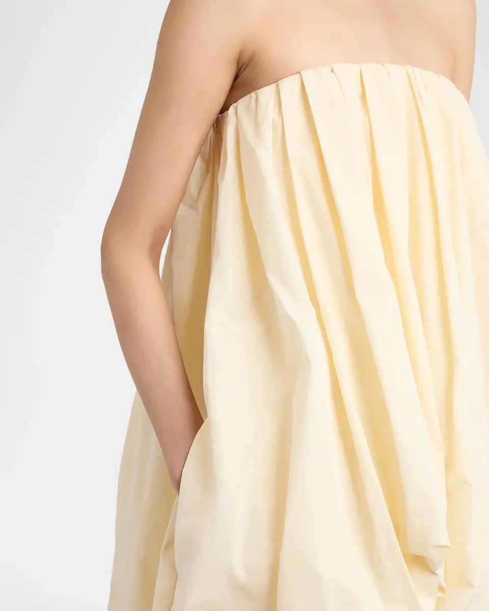 Jil Sander Strapless Asymmetric Draped Balloon Midi Dress | Thumbnail 5 Jil Sander Strapless Asymmetric Draped Balloon Midi Dress | Thumbnail 5