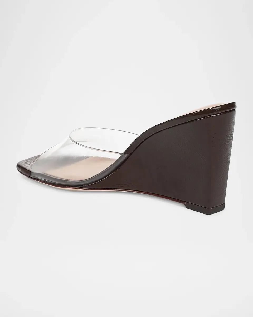 Veronica Beard 85mm Asha PVC Wedge Sandals | Thumbnail 3 Veronica Beard 85mm Asha PVC Wedge Sandals | Thumbnail 3