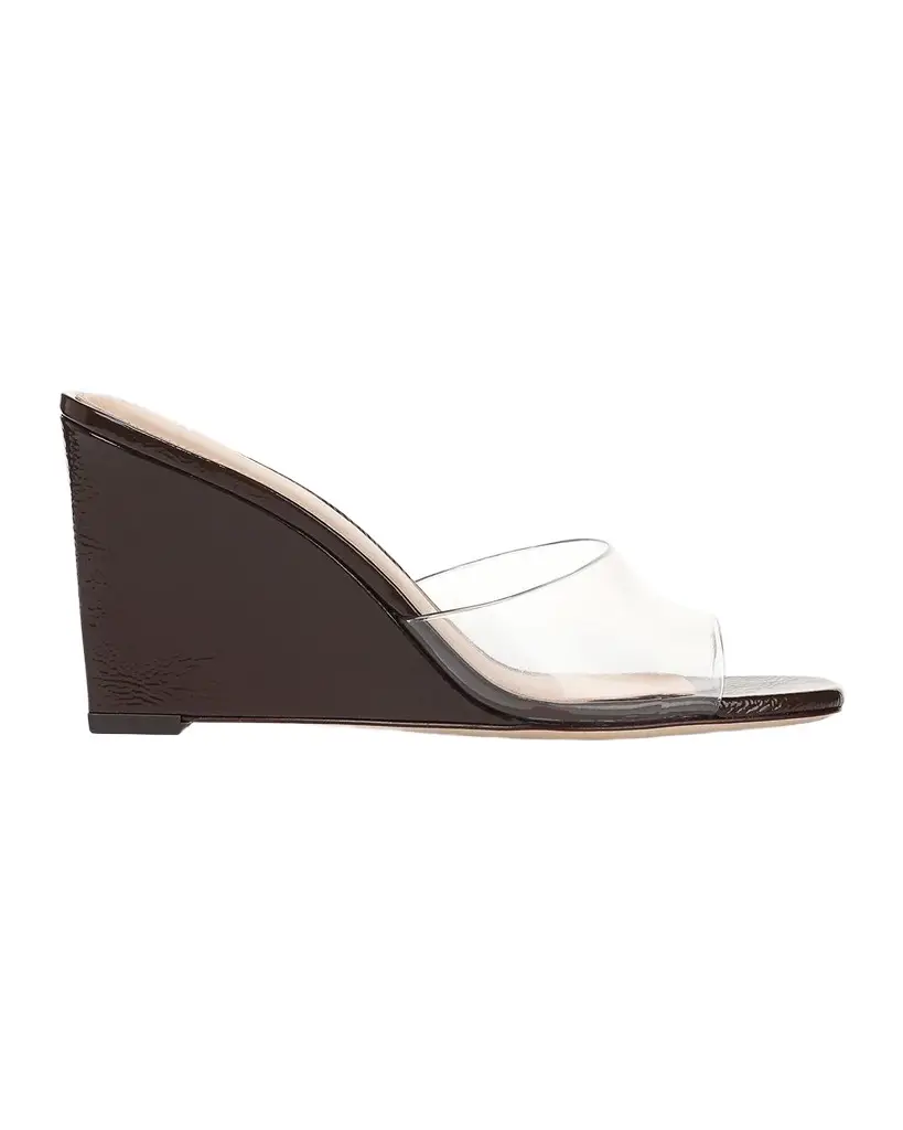 Veronica Beard 85mm Asha PVC Wedge Sandals
