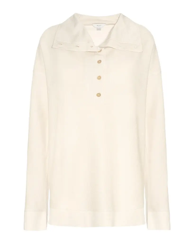 Malo Piqu Virgin Wool-Silk Sweater | Image 1 Malo Piqu Virgin Wool-Silk Sweater | Image 1