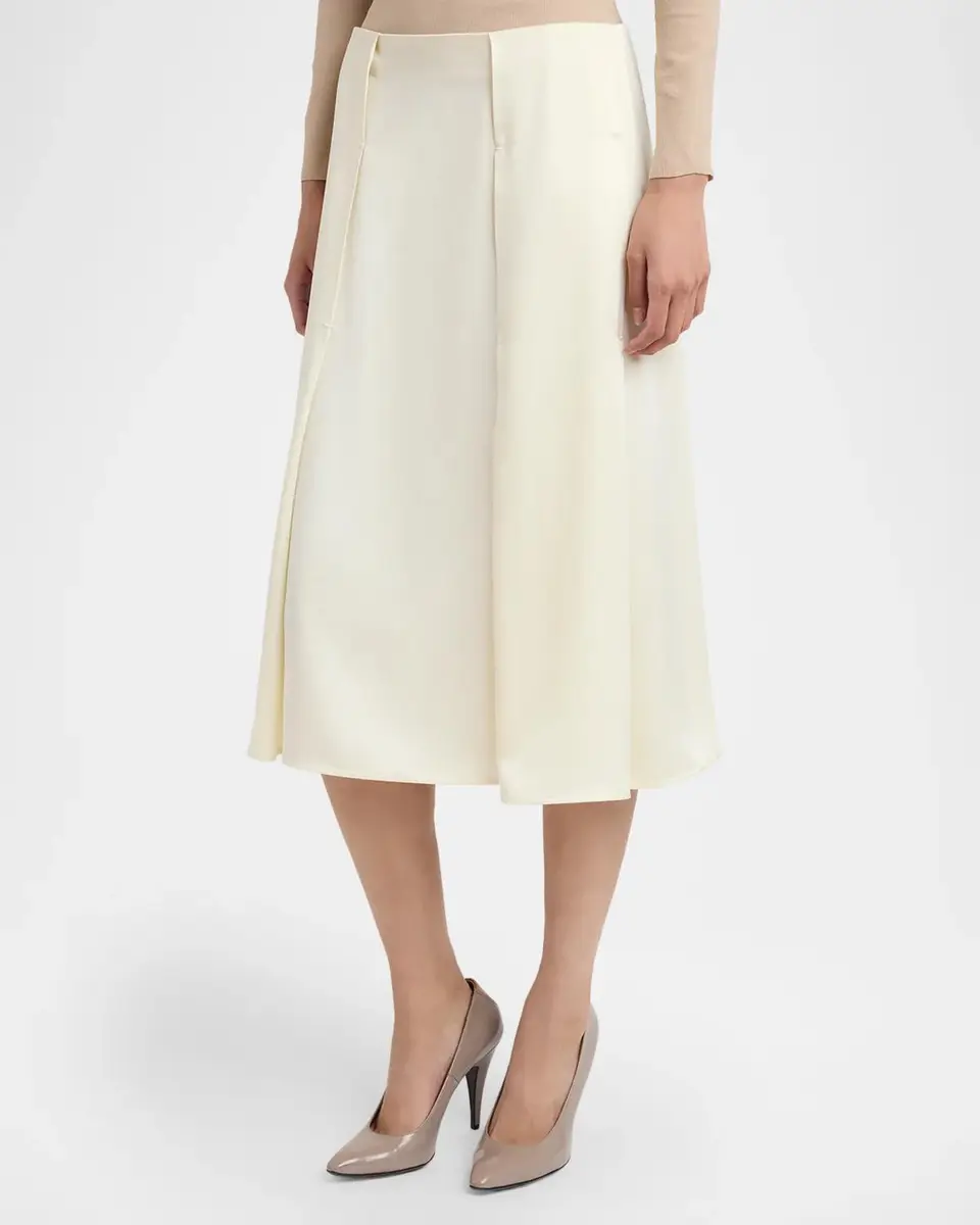 Jil Sander Side Paneled Wool Sable Midi Skirt | Thumbnail 4 Jil Sander Side Paneled Wool Sable Midi Skirt | Thumbnail 4