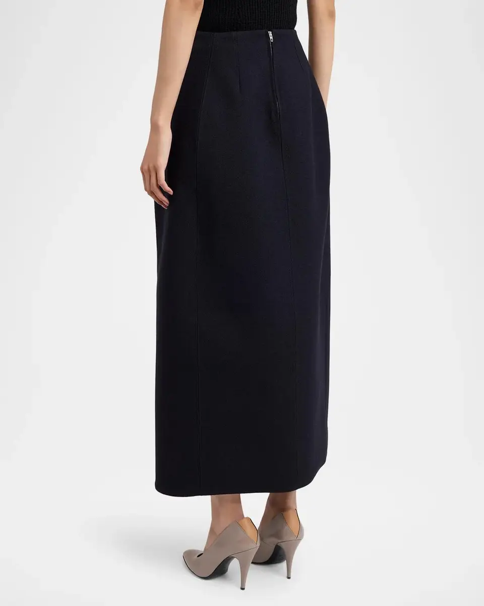 Jil Sander Curved Slit Wool Crepe Midi Skirt | Thumbnail 2 Jil Sander Curved Slit Wool Crepe Midi Skirt | Thumbnail 2