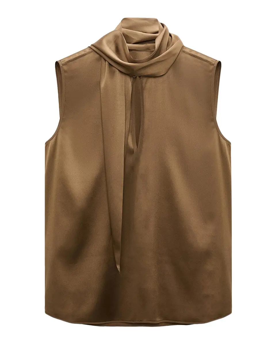 Dorothee Schumacher Sense Of Shine Tie-Neck Satin Blouse | Thumbnail 3