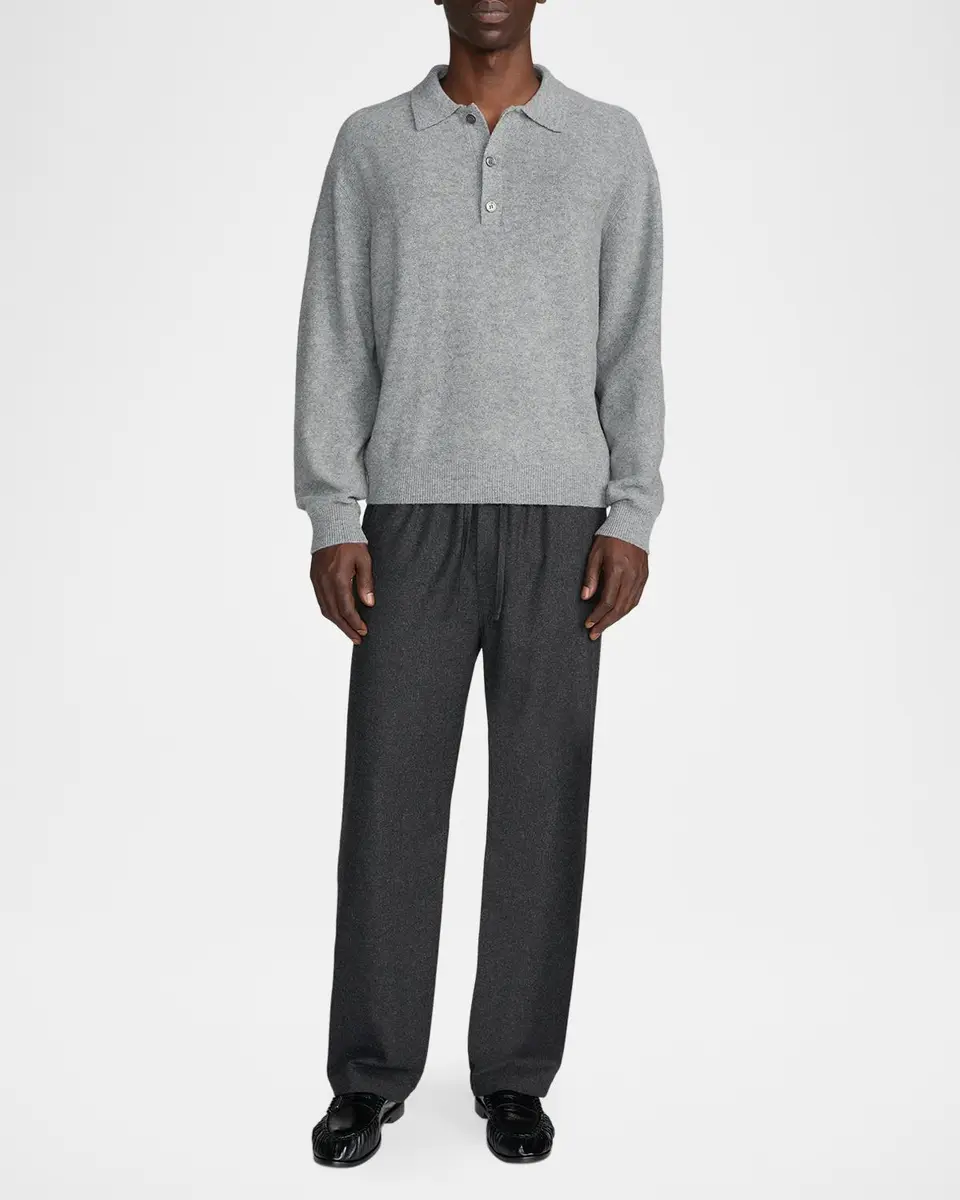 Frame Men's Boiled Wool Polo Sweater | Thumbnail 2
